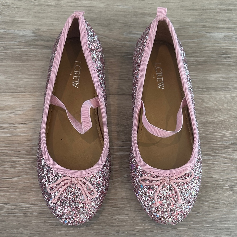 J. Crew Sparkly Pink Kids Dress Shoes NWOT